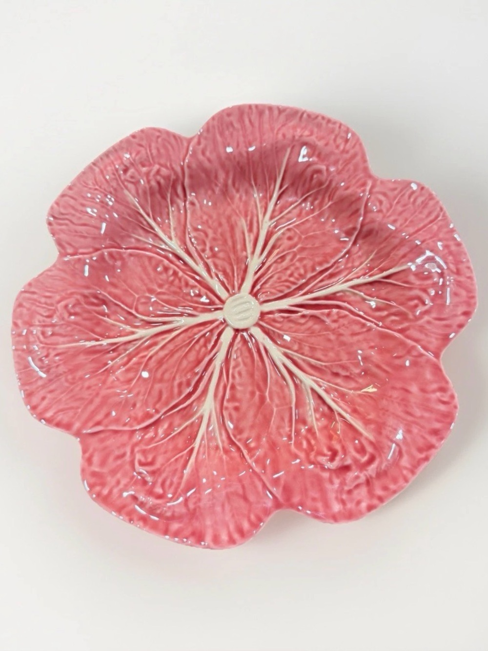 Bordallo Pinheiro Cabbage Pink Dinner Plate 10.5” Vintage Cabbageware Cottage